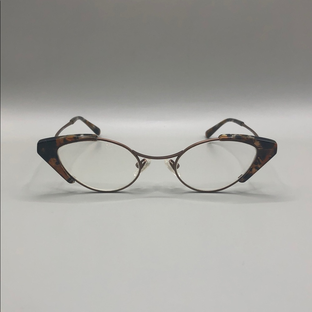 OGI HERITAGE 5300 1417 titanium glasses cat eye yellow marble brown 46-20-145